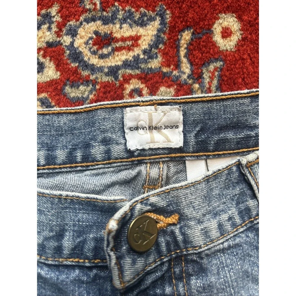 Vintage CK JEANS CALVIN KLEIN Stone washed Denim Shorts HIGH-RISE Baggy 11